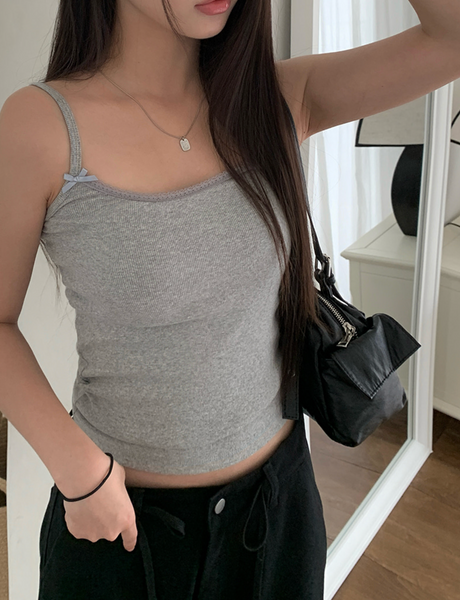 [anyonemore] Kons Ribbon Lace Square Neck String Sleeveless