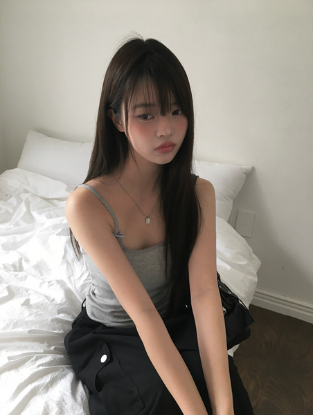 [anyonemore] Kons Ribbon Lace Square Neck String Sleeveless