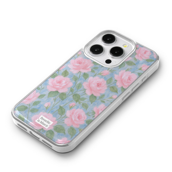 [midmaly] Rose Silver Frame Phone Case