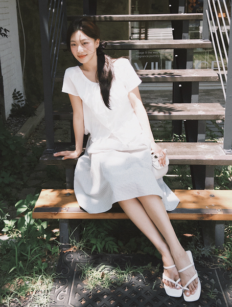 [SLOWAND] # SLOWMADE MOMEN Fine Checkered Skirt