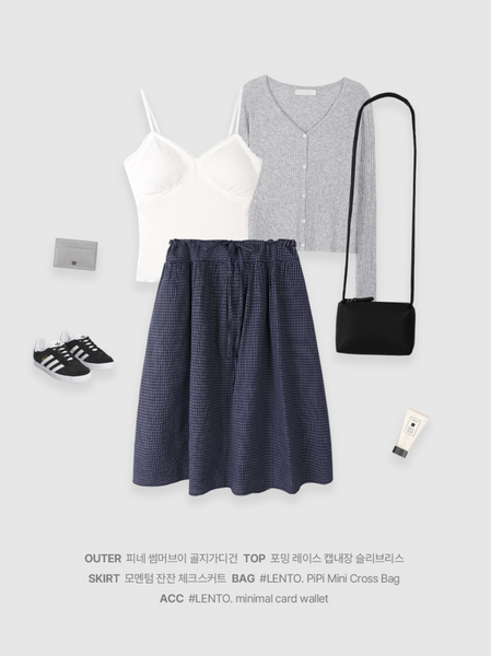 [SLOWAND] # SLOWMADE MOMEN Fine Checkered Skirt