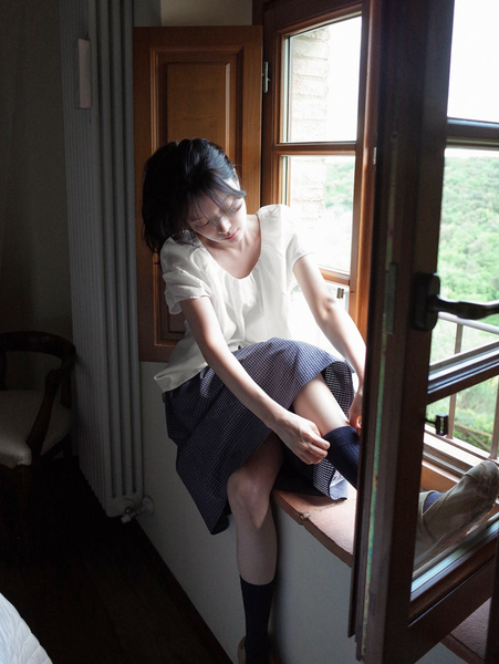 [SLOWAND] # SLOWMADE MOMEN Fine Checkered Skirt