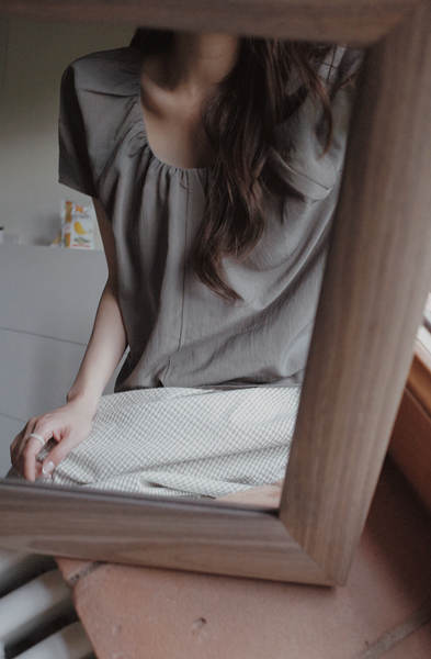 [SLOWAND] # SLOWMADE MOMEN Fine Checkered Skirt