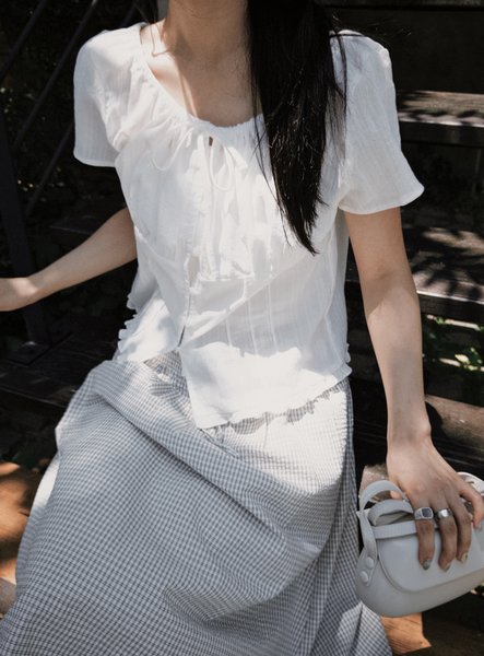 [SLOWAND] # SLOWMADE MOMEN Fine Checkered Skirt