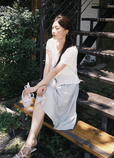 [SLOWAND] # SLOWMADE MOMEN Fine Checkered Skirt