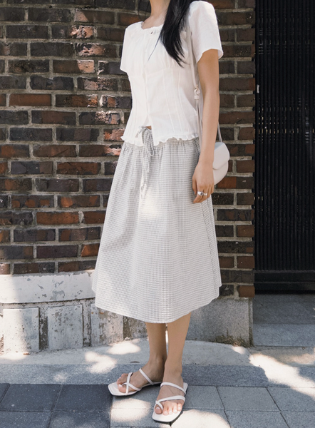 [SLOWAND] # SLOWMADE MOMEN Fine Checkered Skirt