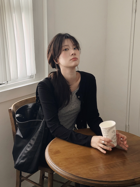 [SLOWAND] # SLOWMADE Tight Cover Fit Dot Sleeveless