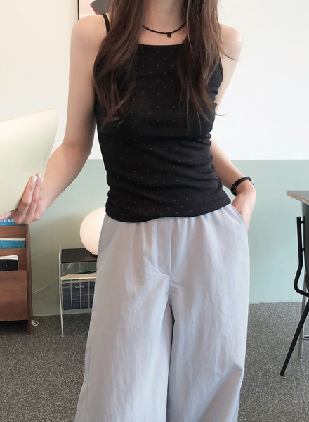 [SLOWAND] # SLOWMADE Tight Cover Fit Dot Sleeveless