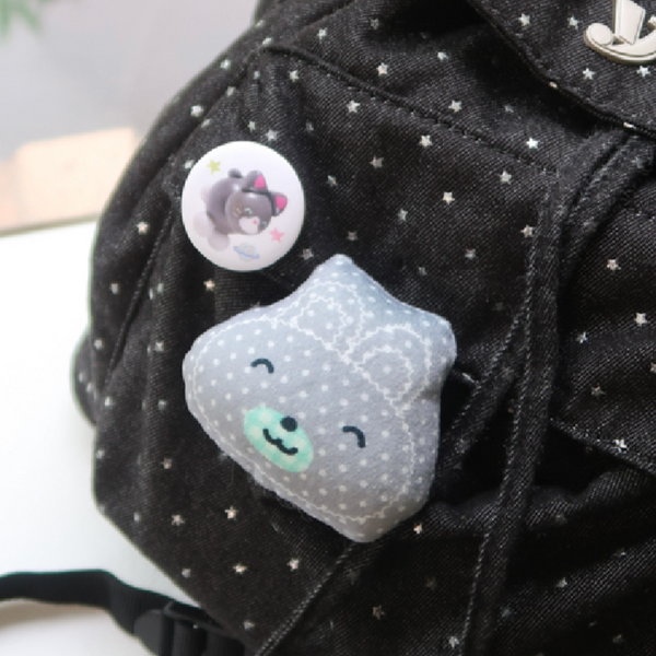[FLUFFY BROOCH] Gray Dot Rabbit