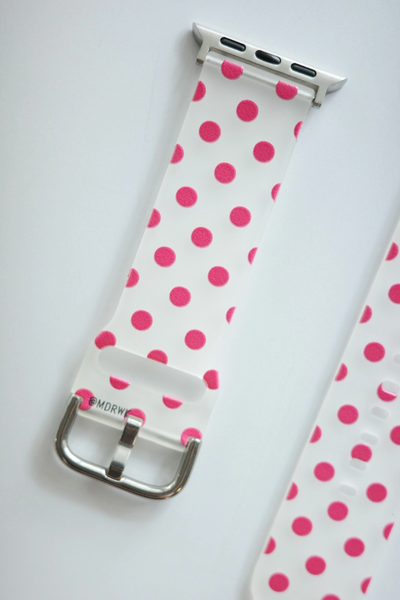 [mdrlife] Lovely Hot Pink Dot Apple Strap