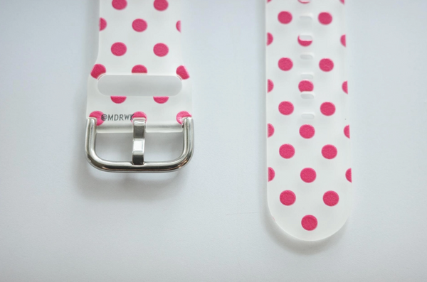 [mdrlife] Lovely Hot Pink Dot Apple Strap