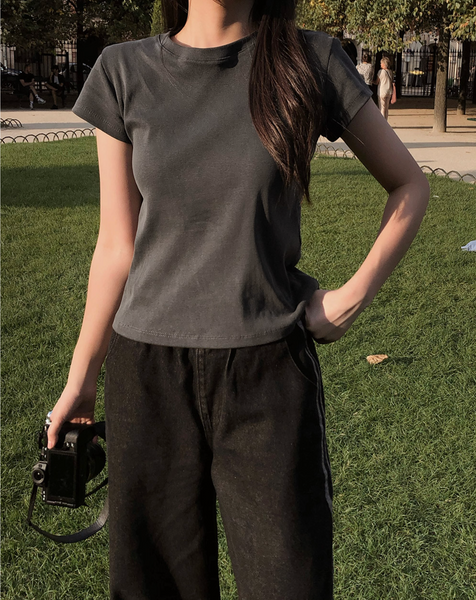 [SLOWAND] # SLOWMADE Mute and Pigment Plain T-shirt