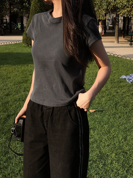 [SLOWAND] # SLOWMADE Mute and Pigment Plain T-shirt