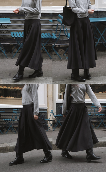 [SLOWAND] # SLOWMADE SALTIE Classic Pintuck Long Skirt