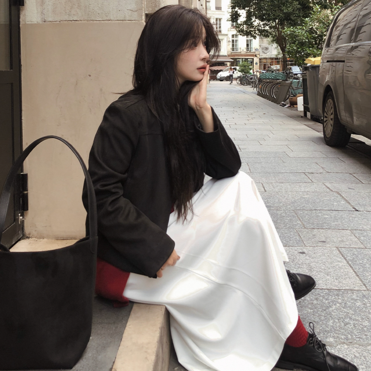 [SLOWAND] # SLOWMADE SALTIE Classic Pintuck Long Skirt