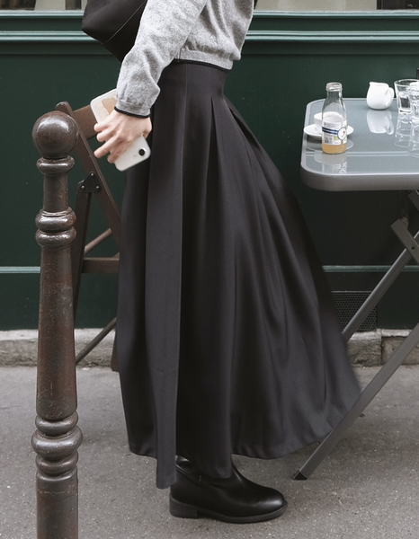 [SLOWAND] # SLOWMADE SALTIE Classic Pintuck Long Skirt
