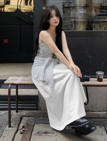 [SLOWAND] # SLOWMADE SALTIE Classic Pintuck Long Skirt