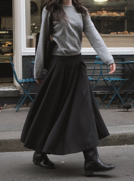 [SLOWAND] # SLOWMADE SALTIE Classic Pintuck Long Skirt