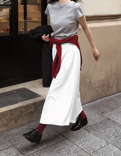 [SLOWAND] # SLOWMADE SALTIE Classic Pintuck Long Skirt