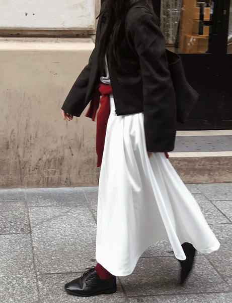 [SLOWAND] # SLOWMADE SALTIE Classic Pintuck Long Skirt