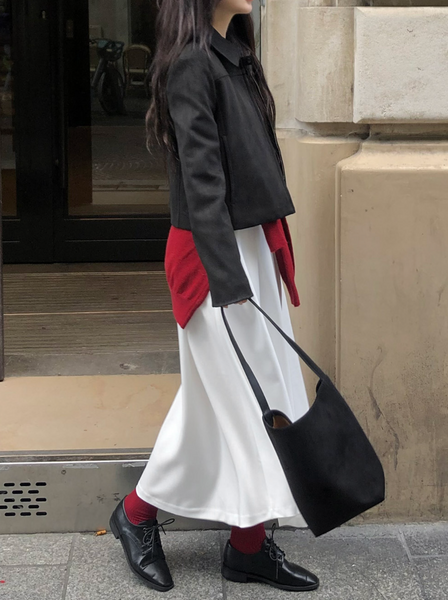 [SLOWAND] # SLOWMADE SALTIE Classic Pintuck Long Skirt