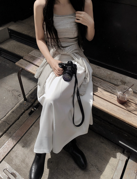 [SLOWAND] # SLOWMADE SALTIE Classic Pintuck Long Skirt