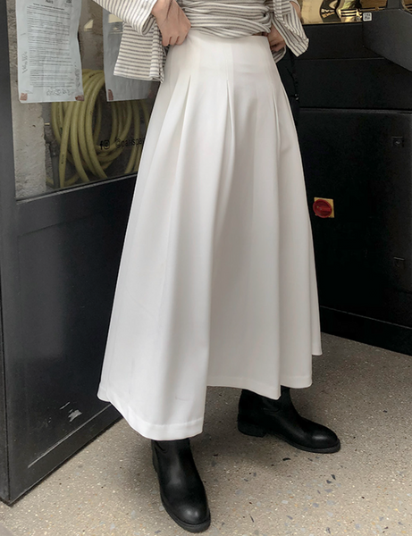 [SLOWAND] # SLOWMADE SALTIE Classic Pintuck Long Skirt