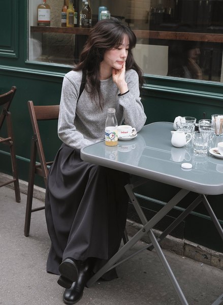 [SLOWAND] # SLOWMADE SALTIE Classic Pintuck Long Skirt