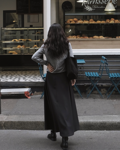 [SLOWAND] # SLOWMADE SALTIE Classic Pintuck Long Skirt