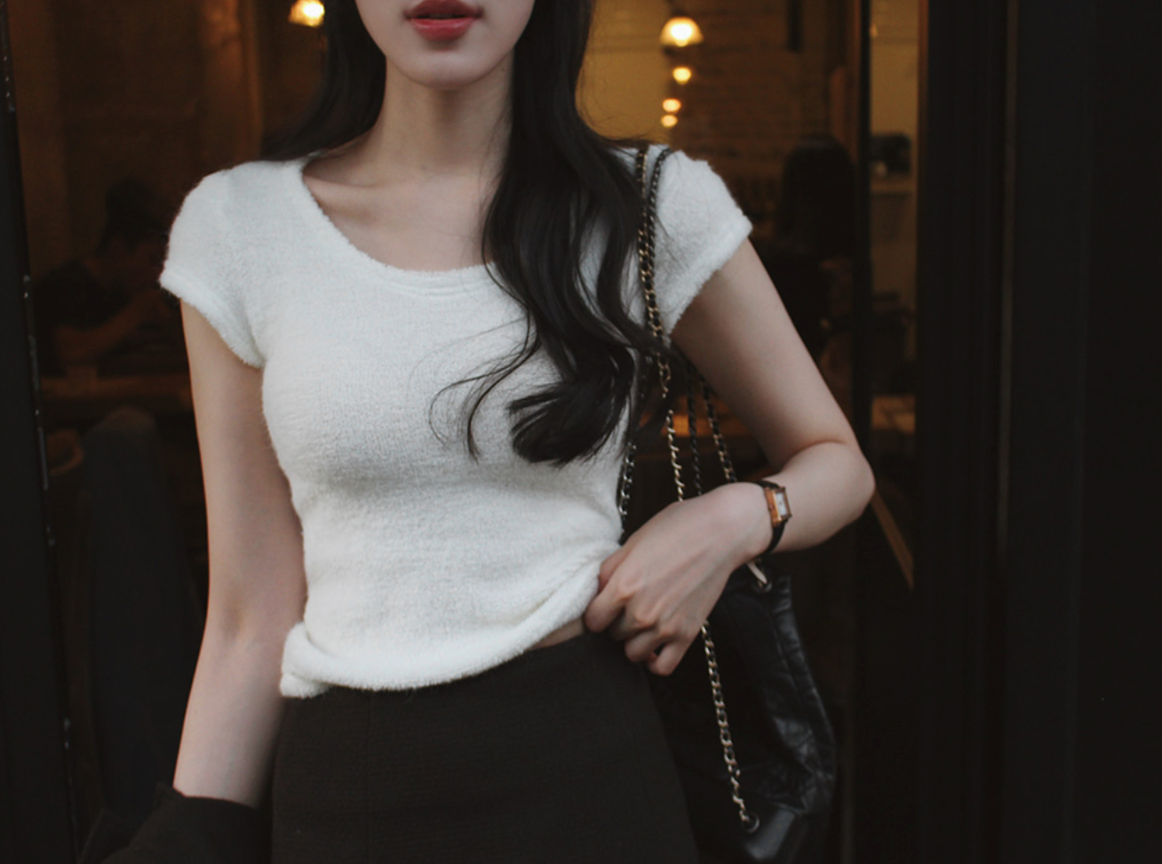 [SLOWAND] # SLOWMADE Soft and Fleece-Fit Knitwear Slim Top