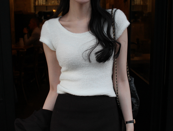 [SLOWAND] # SLOWMADE Soft and Fleece-Fit Knitwear Slim Top