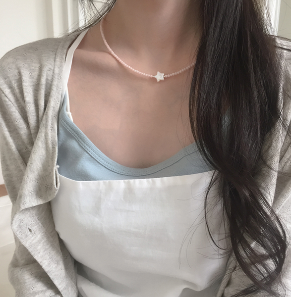 [moat] Coral Star Necklace (Silver925)