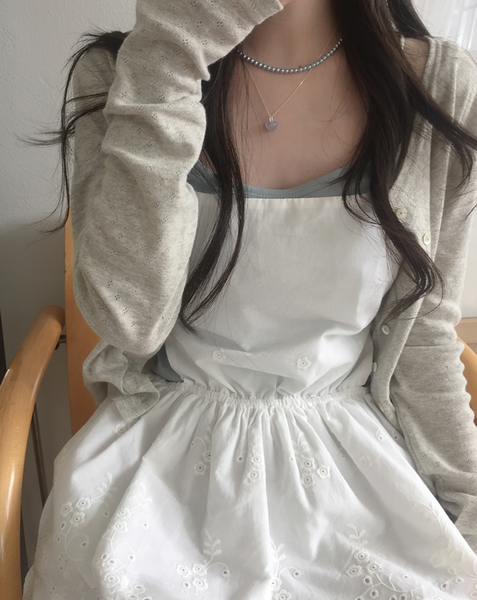 [moat] Milky Heart Necklace (Silver925)