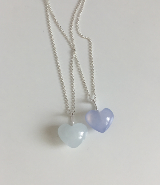 [moat] Milky Heart Necklace (Silver925)