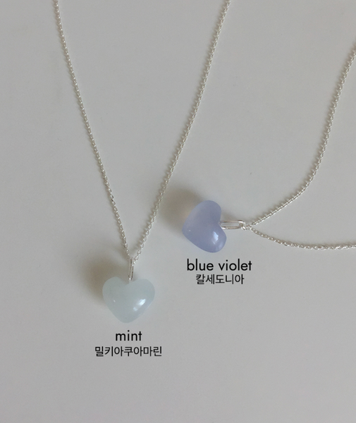 [moat] Milky Heart Necklace (Silver925)