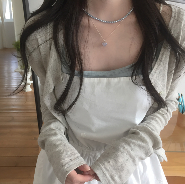 [moat] Blue Pearl Necklace (Silver925)