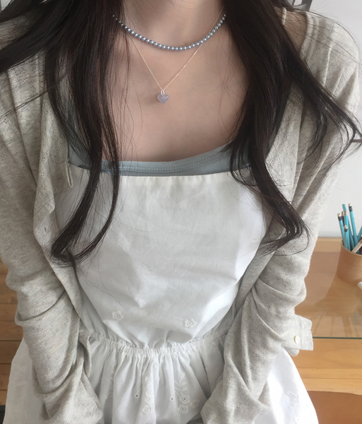 [moat] Blue Pearl Necklace (Silver925)