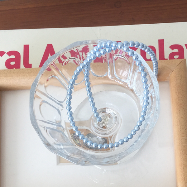 [moat] Blue Pearl Necklace (Silver925)