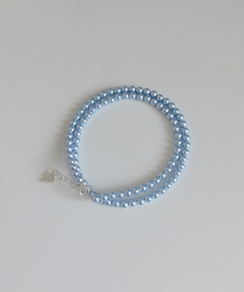 [moat] Blue Pearl Necklace (Silver925)