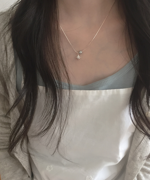 [moat] Flash Pearl Necklace (Silver925)