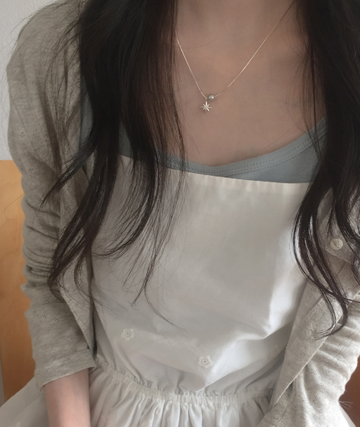 [moat] Flash Pearl Necklace (Silver925)