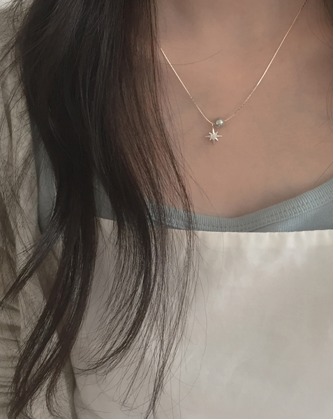 [moat] Flash Pearl Necklace (Silver925)