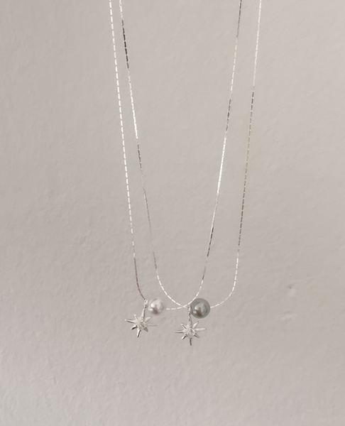 [moat] Flash Pearl Necklace (Silver925)