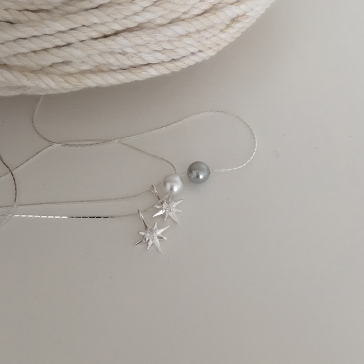 [moat] Flash Pearl Necklace (Silver925)