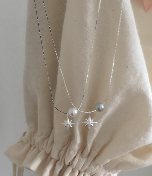 [moat] Flash Pearl Necklace (Silver925)
