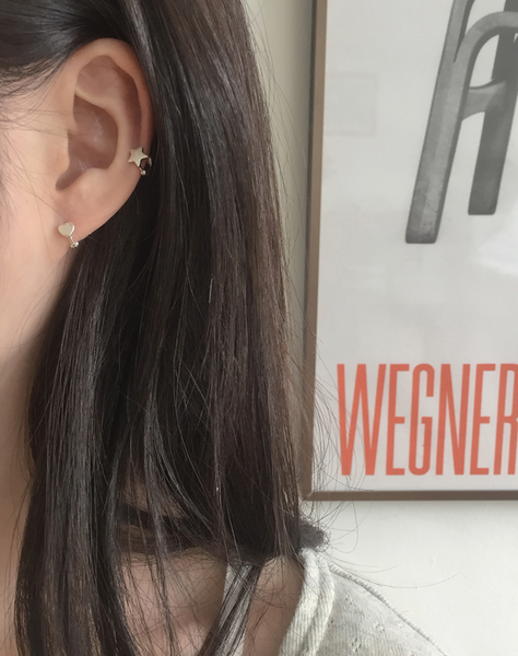 [moat] Tiny Shell Heart Earring (Silver925)