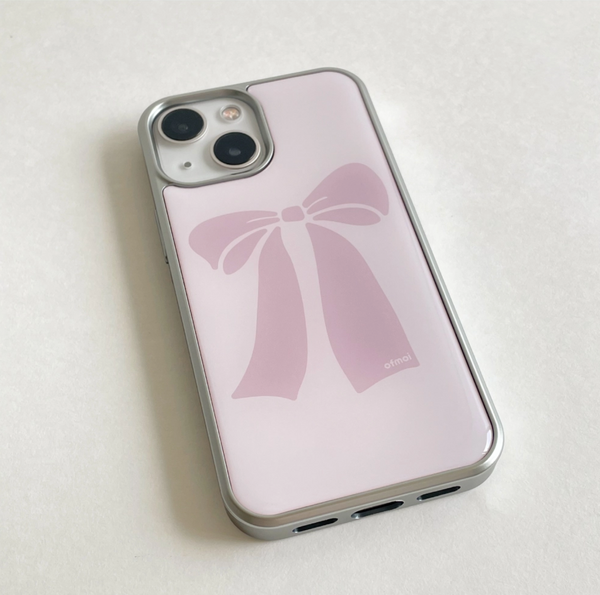 [ofmoi] Pink Ribbon Silver Epoxy Case