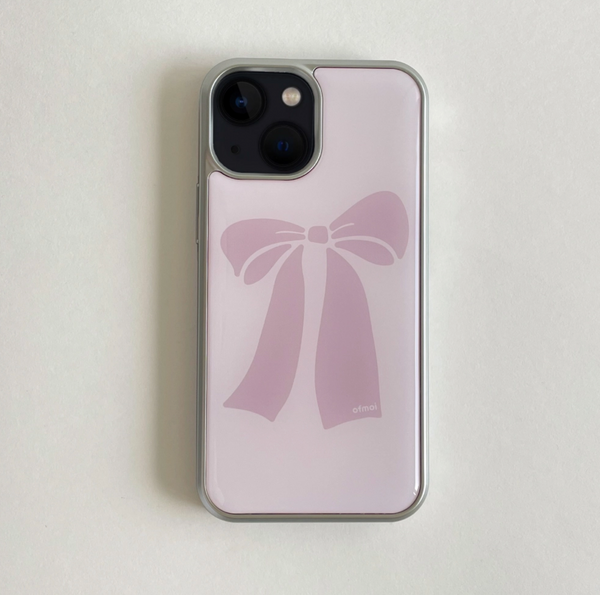 [ofmoi] Pink Ribbon Silver Epoxy Case