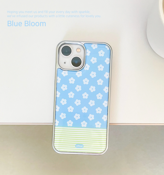 [ofmoi] Blue Bloom Silver Epoxy Case