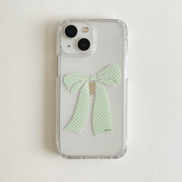[ofmoi] Greenery Check Clear Hard Case